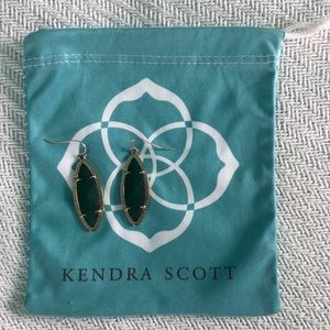 Kendra Scott Cat Eye Earrings in Dark Green